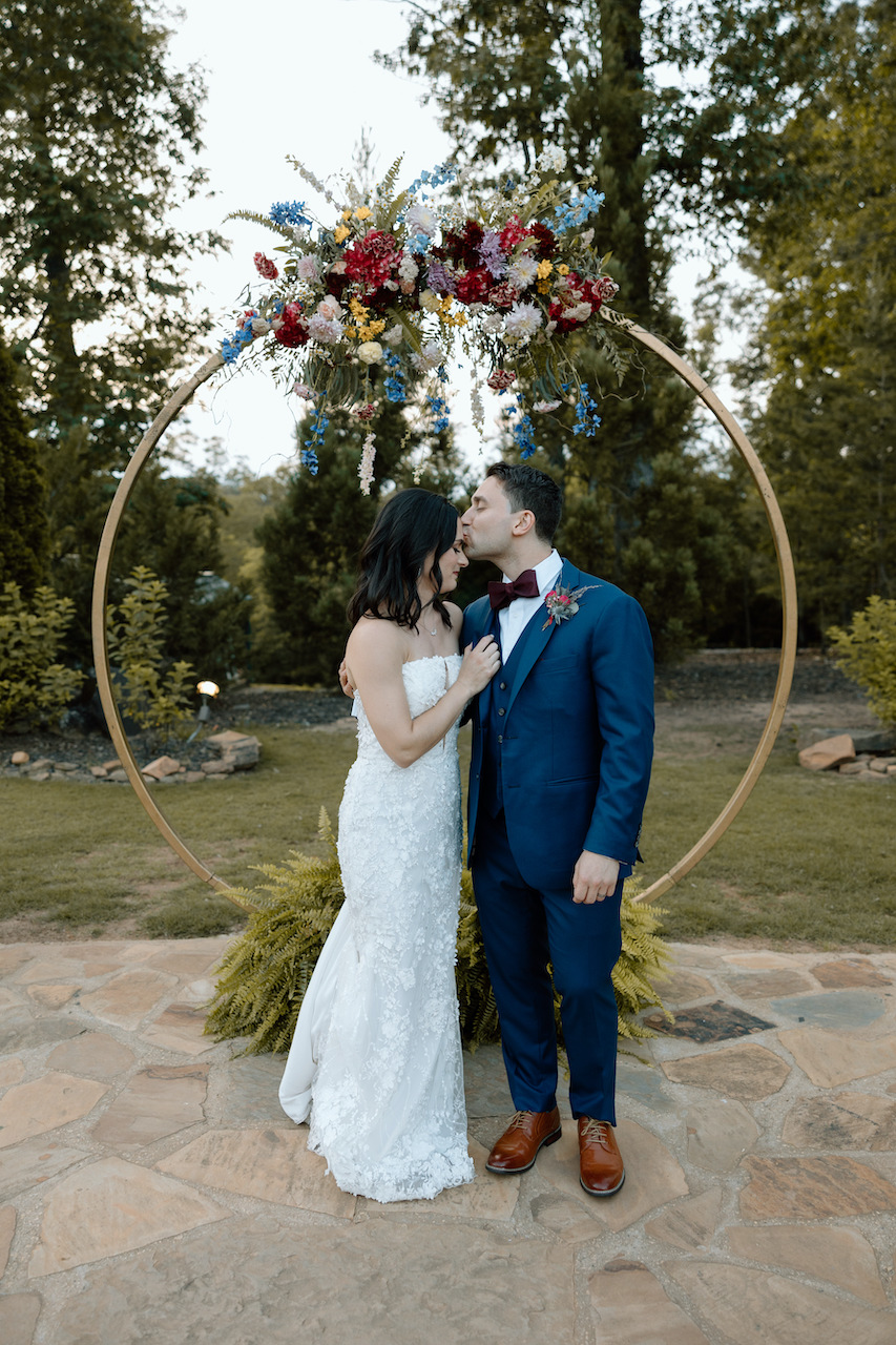 Gold Circle Spring Wedding Altar