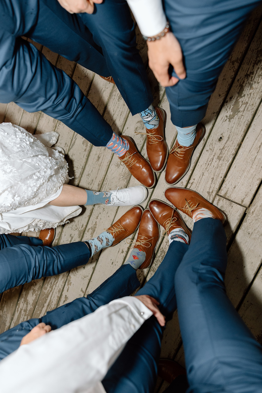 Mismatched Socks Wedding Photo