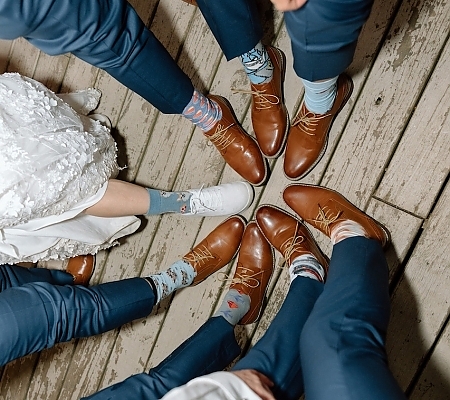 Mismatched Socks Wedding Photo
