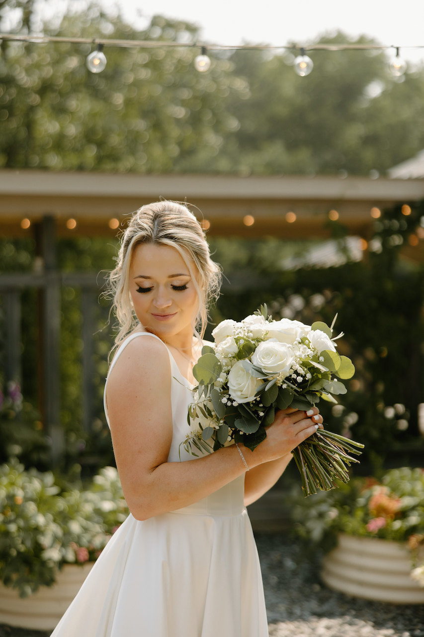 White Rose Summer Wedding Bouquet