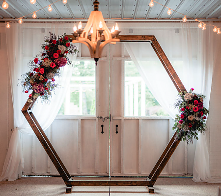 Bright-Colored Hexagon Wedding Altar