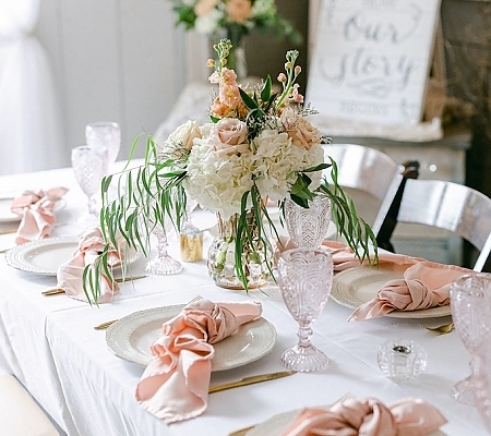 Pink and White Wedding Decor