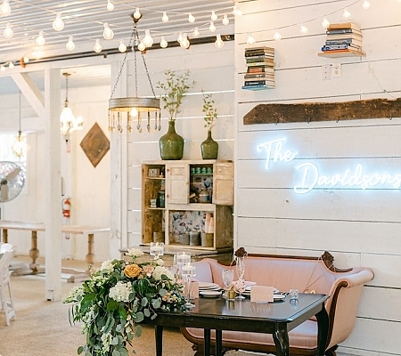 Sweetheart Table with Velvet Couch