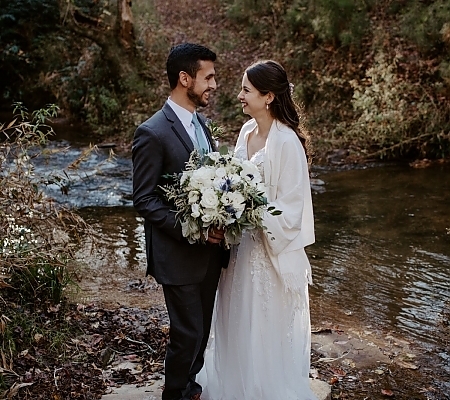 Wedding Pictures by the Creek